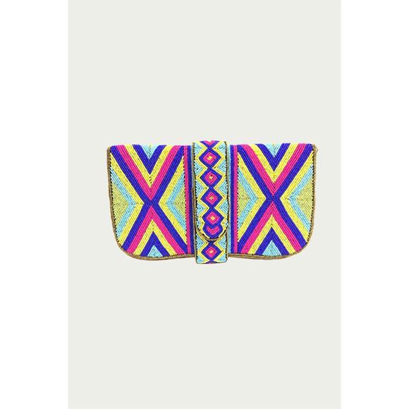 NEW ETHNIQUE heera handmade beaded shoulder clutch bag in multi - Picture 4 of 4